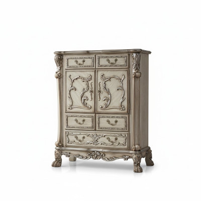 Cómoda barroca armario muebles de consola de estantería de lujo de estantería de plata.
