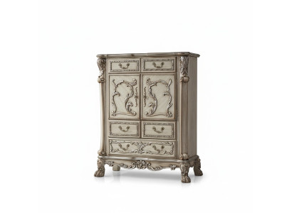 Cómoda barroca armario muebles de consola de estantería de lujo de estantería de plata.