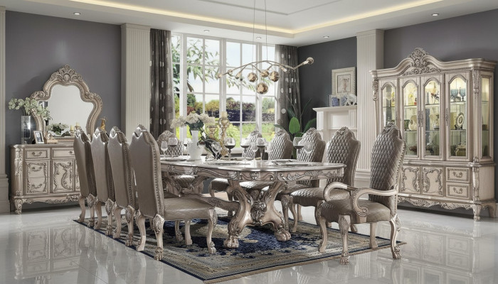 Grupo de sillas de madera 10x Juego de sillas de comedor Sillas tapizadas Sillón Silla Barroca