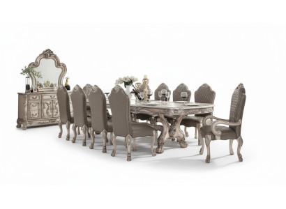 Grupo de sillas de madera 10x Juego de sillas de comedor Sillas tapizadas Sillón Silla Barroca