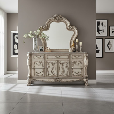 Aparador de plata estilo barroco de madera clásico italiano diseño de muebles Nuevo.
