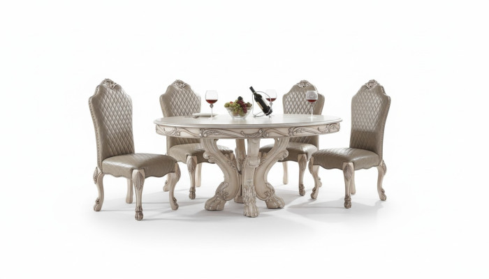 Juego de comedor, grupo de comedor de madera mesa mesas Set completo de 7 piezas Mesa de comedor 6 sillas