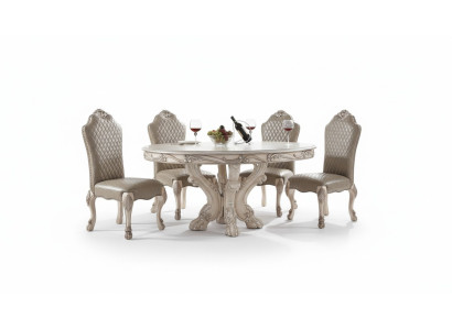 Juego de comedor, grupo de comedor de madera mesa mesas Set completo de 7 piezas Mesa de comedor 6 sillas