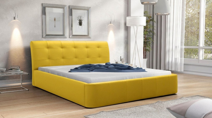 Estructura clásica de cama Cama tapizada Hotel de cuero textil Camas tela 180x200cm