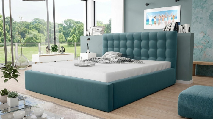 Moderna cama tamaño king Chesterfield, cama moderna de hotel, cama doble.