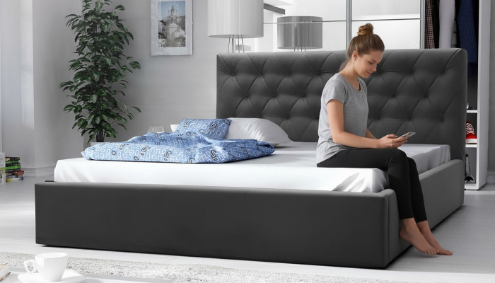 Cama de lujo cama matrimonial estilo muebles dormitorio hotel camas 180x200 Chesterfield