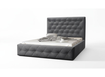 Moderna cama de diseño de madera, elegante mueble, camas dobles, nuevo dormitorio.