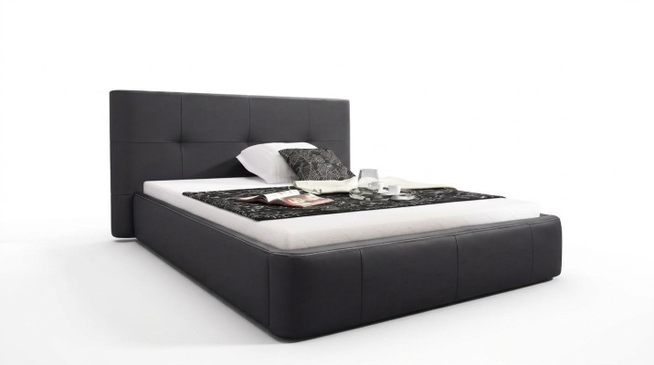Cama Acolchada de Diseño de Lujo, Cama Doble de Hotel, Moderna Habitación de Dormir en Cuero