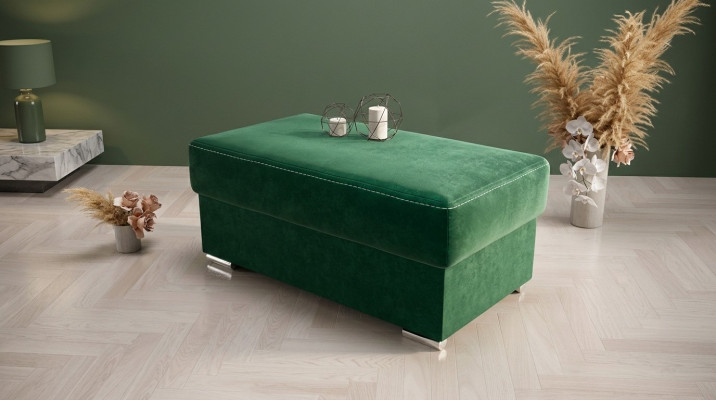 Muebles Hogar Bancos de Asiento Tela Verde Diseño Otomana Taburete Puf Reposapiés