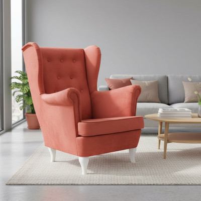 Sillón Tapizado Asiento Diseño Sofá Reláx Tela Salón Lujo Televisión Club