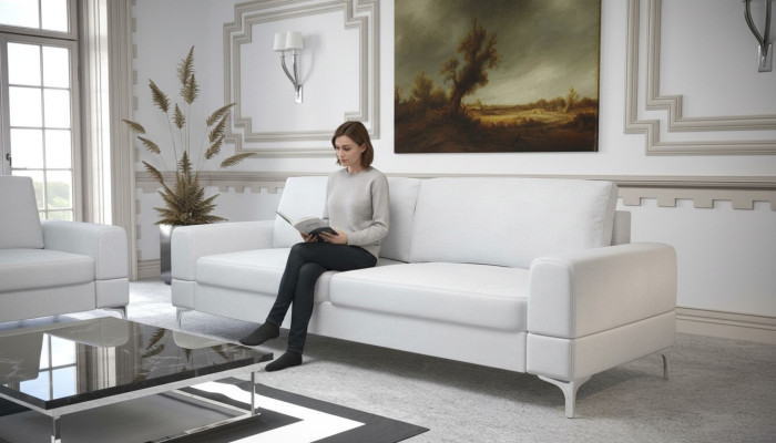 Sofá Sofá Tapizado Elegante Diseño de Lujo de Dos Plazas Sala de Estar Sofás Modernos