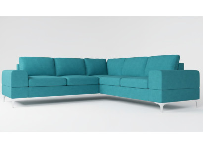 Sofá de esquina de tela para sala de estar diseño moderno en forma de L turquesa muebles de lujo sofás.