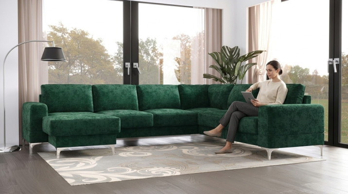 Diseño moderno de sofá esquinero en forma de U, nuevo sofá tapizado para sala de estar.