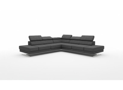 Sofá de diseño con tapizado elegante en forma de L para la sala de estar. Nuevo y moderno.