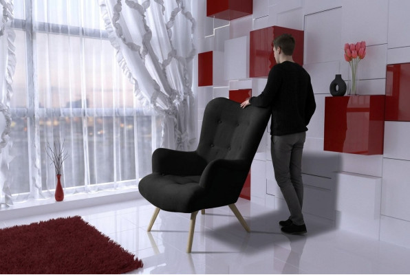 Silla de lujo tapizada para relajarse en el bar del club, silla de cóctel de salón de muebles de diseño.