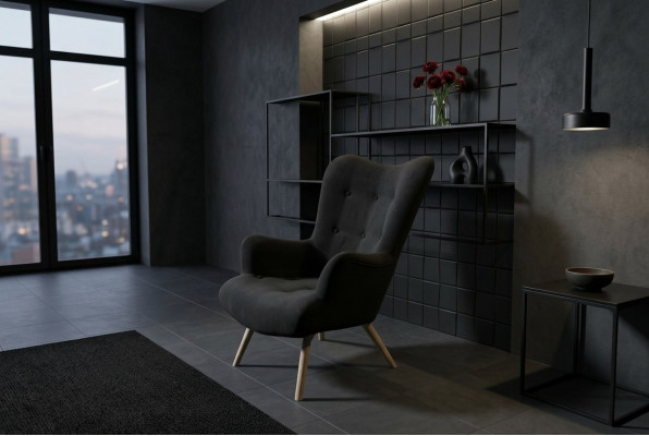 Silla de lujo tapizada para relajarse en el bar del club, silla de cóctel de salón de muebles de diseño.