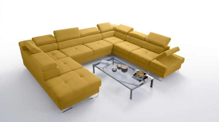 Muebles de salón sofá esquinero sofá textil cuero tapicería asiento esquina sofá forma de U sofás