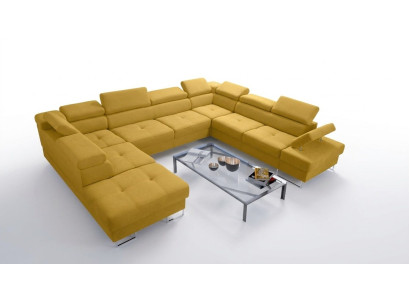 Muebles de salón sofá esquinero sofá textil cuero tapicería asiento esquina sofá forma de U sofás