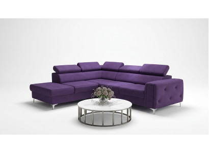 Diseño de sofá esquinero en forma de L con acolchado de lujo para sala de estar estilo suave, nuevo.