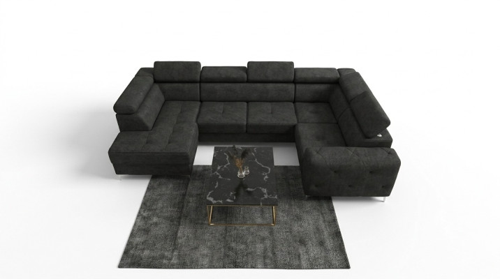 Conjunto de salón Sofá Diván Acolchado Esquina Textil Cuero artificial Sofá de esquina elegante en forma de U