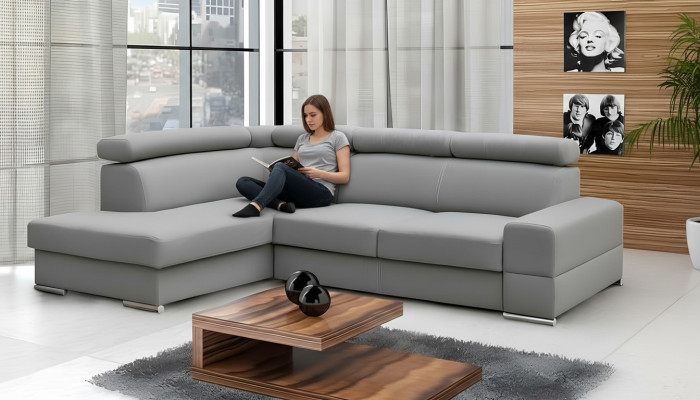 Sofá de alta calidad para la sala de estar Sofá en forma de L con función de cama Textil Moderno Sofás.