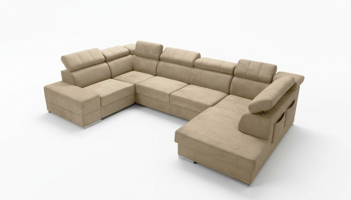 Sofá en forma de U, sofá esquinero de tela, diseño de sofás, sofá cama, tela de sofá.