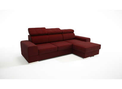 Sofá de esquina con función de cama en tejido para la sala de estar.