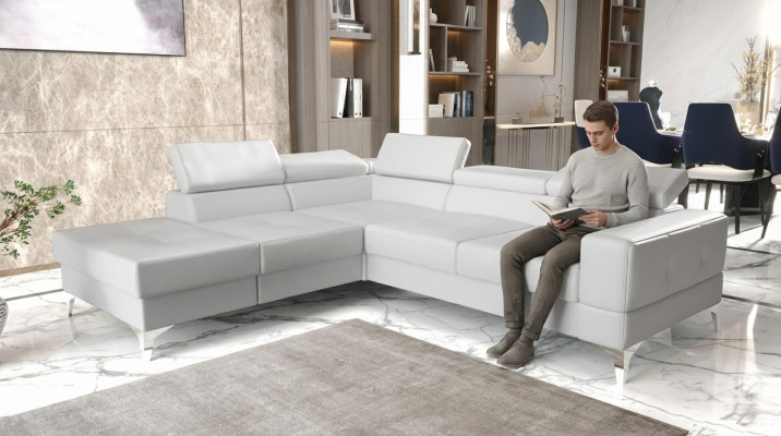 Sofá esquinero en forma de L, sofá de salón, tapizado, multifunción, diseño moderno, textil.
