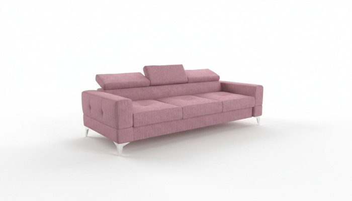 Sofá de diseño acolchado de tres plazas, sofá moderno de sala de estar, muebles rosados ​​sofás.