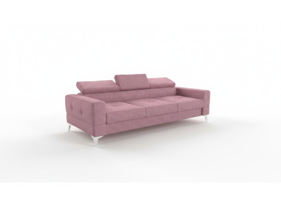 Sofá de diseño acolchado de tres plazas, sofá moderno de sala de estar, muebles rosados ​​sofás.