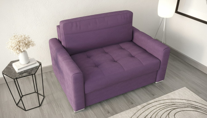 Sillón Relax de tela Lounge Club acolchado Diseño Sofá de 2 plazas de lujo Púrpura Nuevo