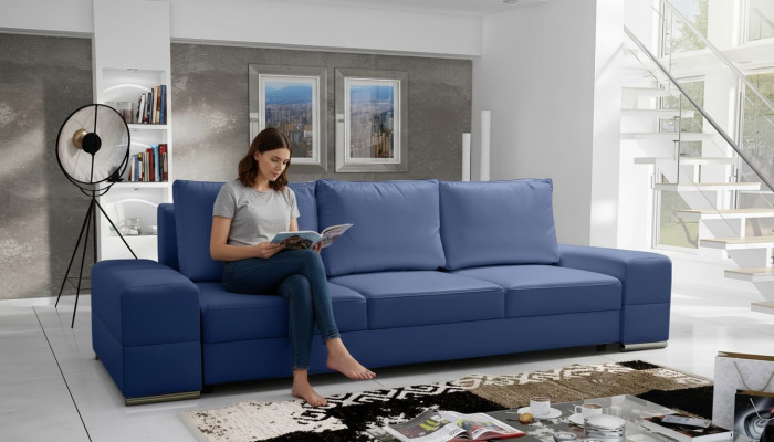 Sofá de cuero artificial Sofá de diseño elegante de 3 plazas Muebles clásicos de diseñador XXL