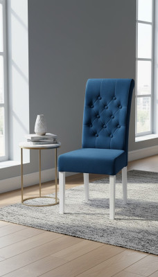 Sillas de comedor modernas Chesterfield 4x sillas para comedor Grupo de tela para comer nuevo