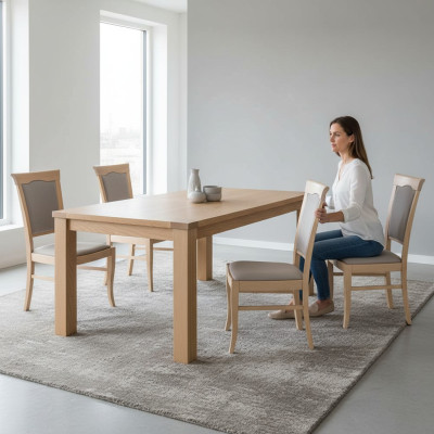 Sillas clásicas modernas en estilo rústico de casa de campo, juego de 4 sillas clásicas de casa de campo.