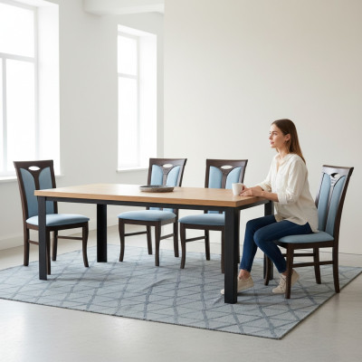 Asiento Acolchado Mesa Silla Juego de Madera Conjunto Bastidor Mesa Grupo Nuevo 4 sillas