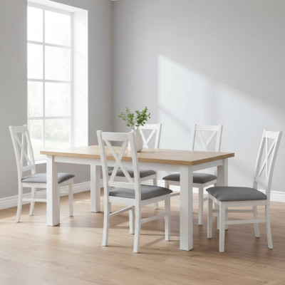 Conjunto completo de 4 sillas para comedor con asiento acolchado y respaldo alto de diseñador K22.