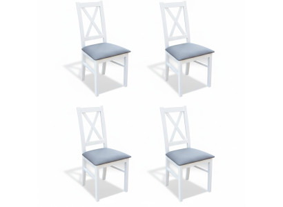 Conjunto completo de 4 sillas para comedor con asiento acolchado y respaldo alto de diseñador K22.