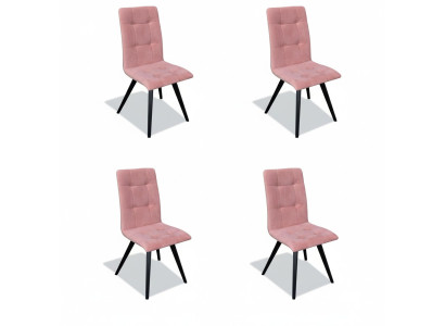 Juego de sillas 4x Sillas Tapizadas en Tela Respaldo de Madera Maciza Comedor Asientos Muebles de Madera