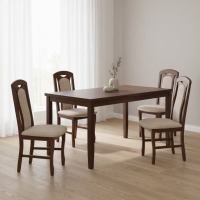 Conjunto de comedor de madera respaldo cuero textil nuevo Grupo de sillas 4x Set de sillas de comedor.