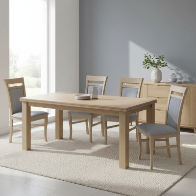 Set de 4 sillas de diseño de tela silla tapizada sillas de comedor de madera para el comedor de gastronomía.
