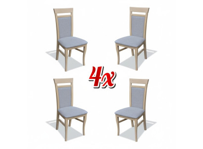Set de 4 sillas de diseño de tela silla tapizada sillas de comedor de madera para el comedor de gastronomía.