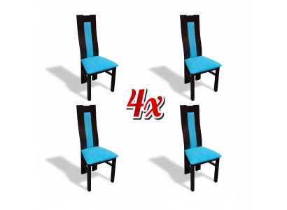 Conjunto de cojines de asiento de madera para 4 sillas de salón nuevas. Grupo de comedor de mesa y silla.