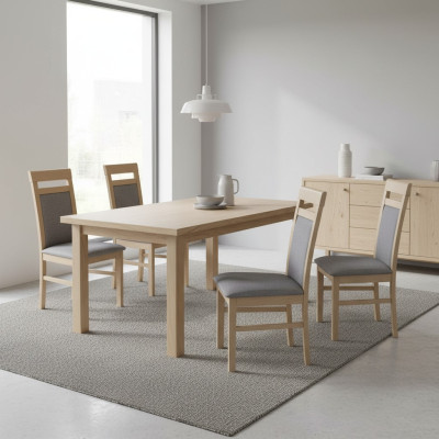 Grupo de sillas conjunto Textiles Madera Silla de comedor tapizada 4 sillas