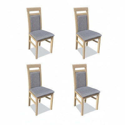 Grupo de sillas conjunto Textiles Madera Silla de comedor tapizada 4 sillas