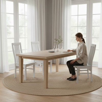 Conjunto de 4 sillas de diseño de lujo de madera maciza para terraza, cocina o comedor. Nuevas.