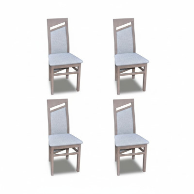 Diseñador de sillas acolchadas de madera y tela para comedor de restaurante Juego de 4 sillas
