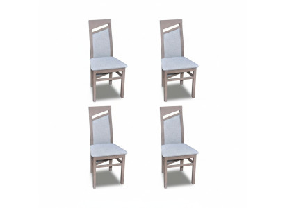 Diseñador de sillas acolchadas de madera y tela para comedor de restaurante Juego de 4 sillas