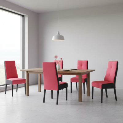 Juego de 4 sillas de diseño de madera y tela para sala de juntas de hostelería comedor nuevo