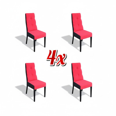 Juego de 4 sillas de diseño de madera y tela para sala de juntas de hostelería comedor nuevo