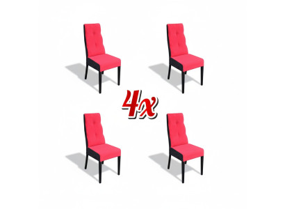 Juego de 4 sillas de diseño de madera y tela para sala de juntas de hostelería comedor nuevo